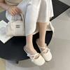 Baotou Halbschuhe Damen 2025 neue Damenschuhe Französische Sandalen für draußen Hausschuhe weiche Sohlen ermüden nicht Mary Jane Schuhe