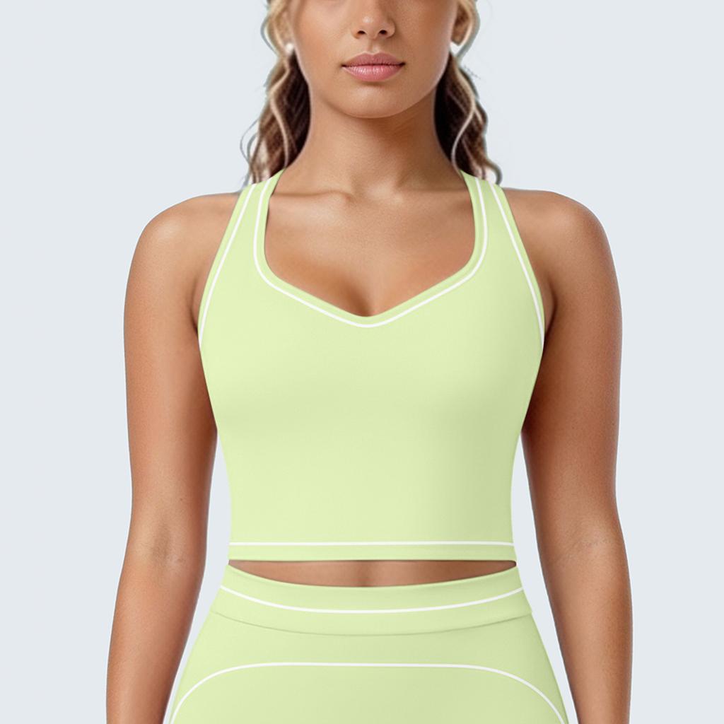 New contrasting color tight high elastic breathable yoga suit six-piece sports running fitness yoga suit women