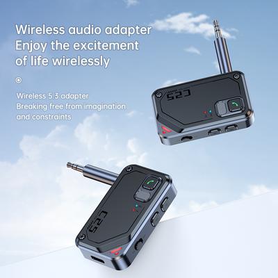 Car Audio Transmitter Receiver Bluetooth 5.3 Wireless Adapter 3.5MM AUX HIFI Music With Mic For Car Airplane TV PC Headphone