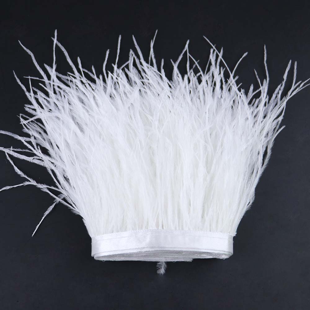 Feather 6-18CM Natural White Black Ostrich Feathers Trim for Wedding Dress Clothing Accessories Party Decoration Plume Fringe