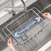 1 Adjustable Stainless Steel Sink Organizer with Anti Slip Drain Basket Space Saving for Kitchen Countertop Storage