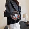 Zinc Zinc Alloy Halloween Round Handbag Printed PVC Transparent Pouch Storage Bag Doll Hanging Pouch  Figure