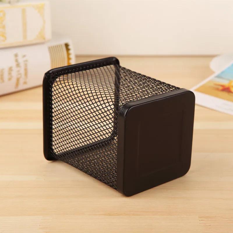 Pencil Holder Office Desk Metal Mesh Square Pen Pot Case Stationery Container Organiser Durable Pencil Case Black