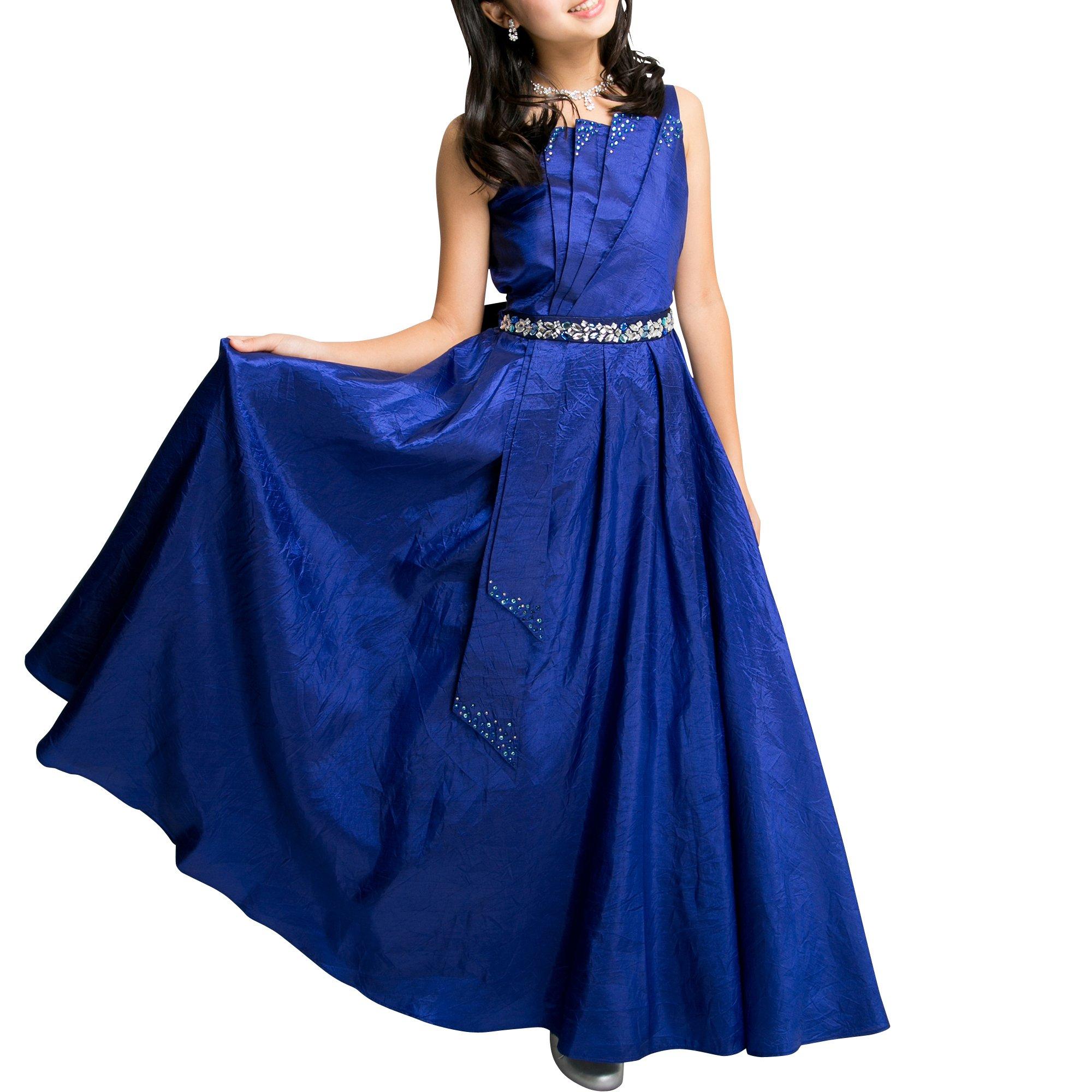 

Длинное платье для фортепиано 130 см [Arisana], Детское платье, Юниор, Выступление, Свадьба, Фортепиано, Детское платье, Выступление, Для девочек, Темно-синий,