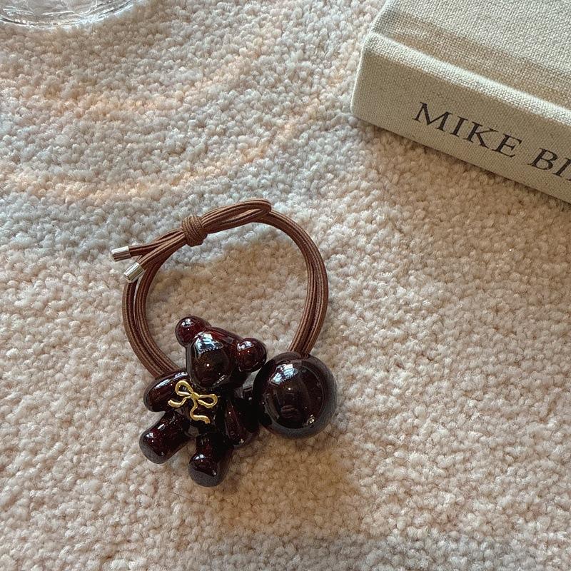 

Мультяшные резинки для волос с бантиком в виде медведя, милые и нежные резинки для волос для хвостиков и пучков