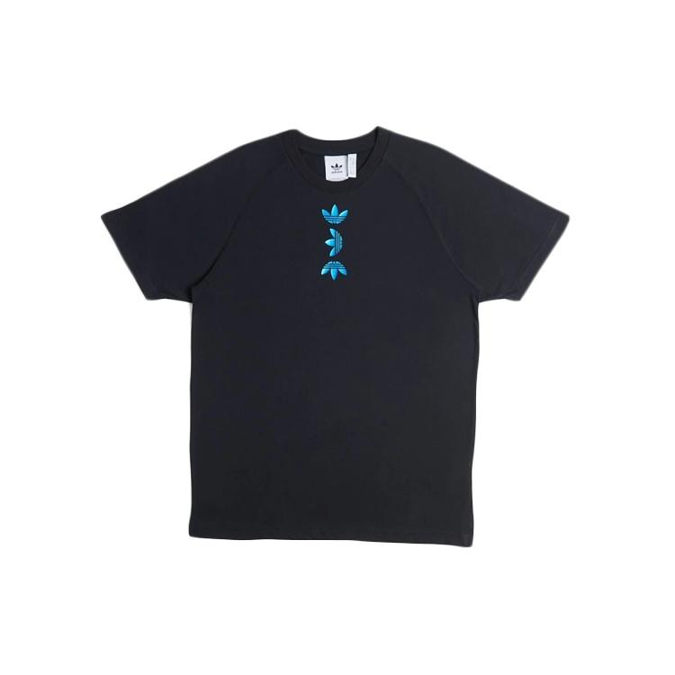 adidas originals Zeno Tee Blue Logo Short Sleeve Black Men s FS7329 M