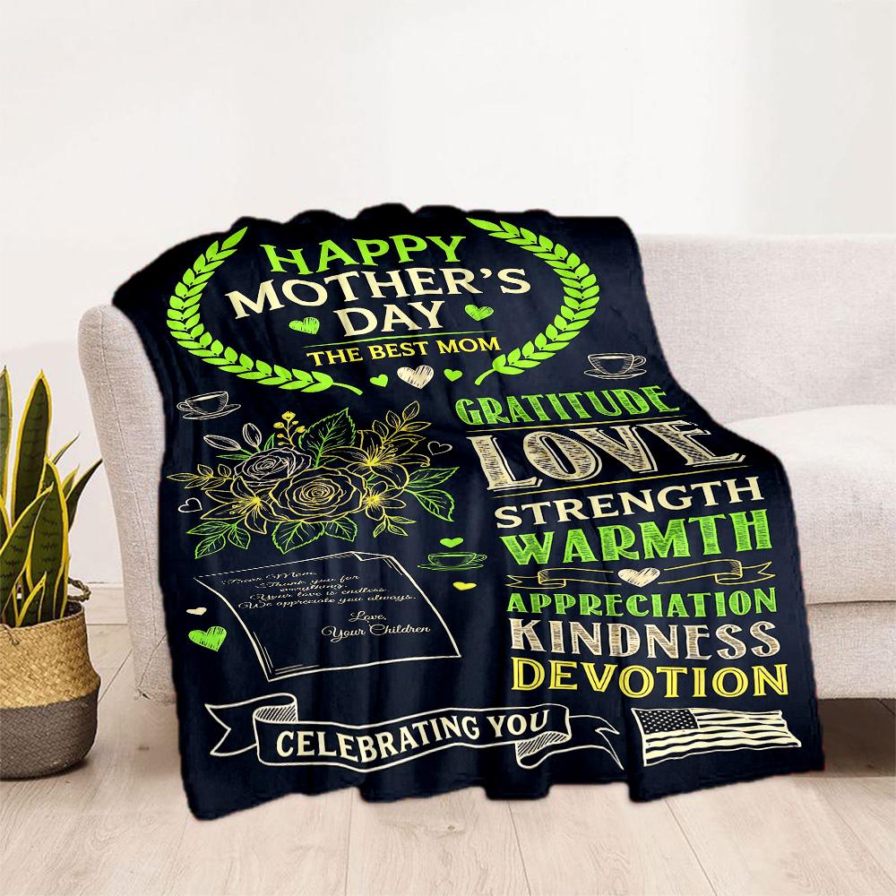 Mother's Day Greeting Card Blanket Suitable for Sofas,travel, Living Rooms Also a Good Gift for Friends and Family Suitable for All Seasons.