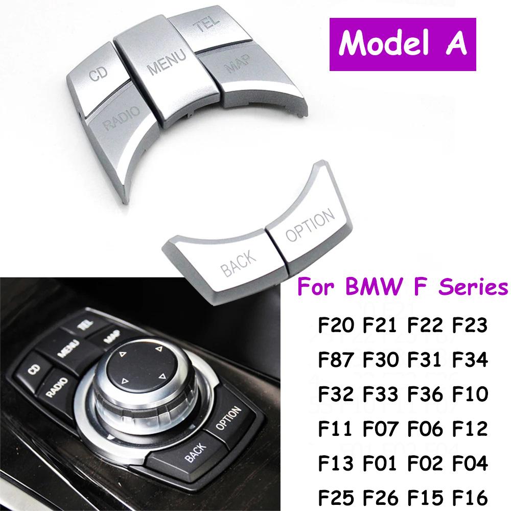 Silver F20 F22 F30 F34 F36 F10 CIC IDrive Multimedia Control Button Cover Keys Cap For BMW 1 2 3 4 5 6 7 X3 X4 X5 X6 F02 F06 F25