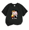 Kids Boys Girls 100% Cotton Short Sleeve Crew Neck T-Shirt, Funny Scared Cartoon Couple Print Casual Soft Breathable Tee for Children Daily Wear Party