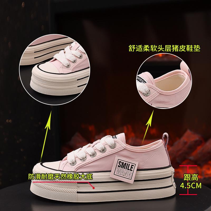 Genuine leather women's shoes 2025 spring new women's heightening platform white shoes women's casual versatile shoes women's single shoes