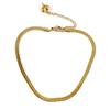 Gold-Plated Snake Bone Chain Anklet - Adjustable Cuban Chain in Stainless Steel, Trendy Jewelry.