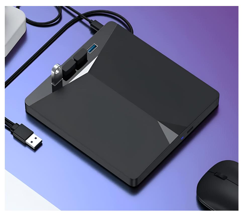 7-in-1 USB 3.0x4 Externer CD/DVD-Brenner SD/TF-Kartenleser USB-Hub