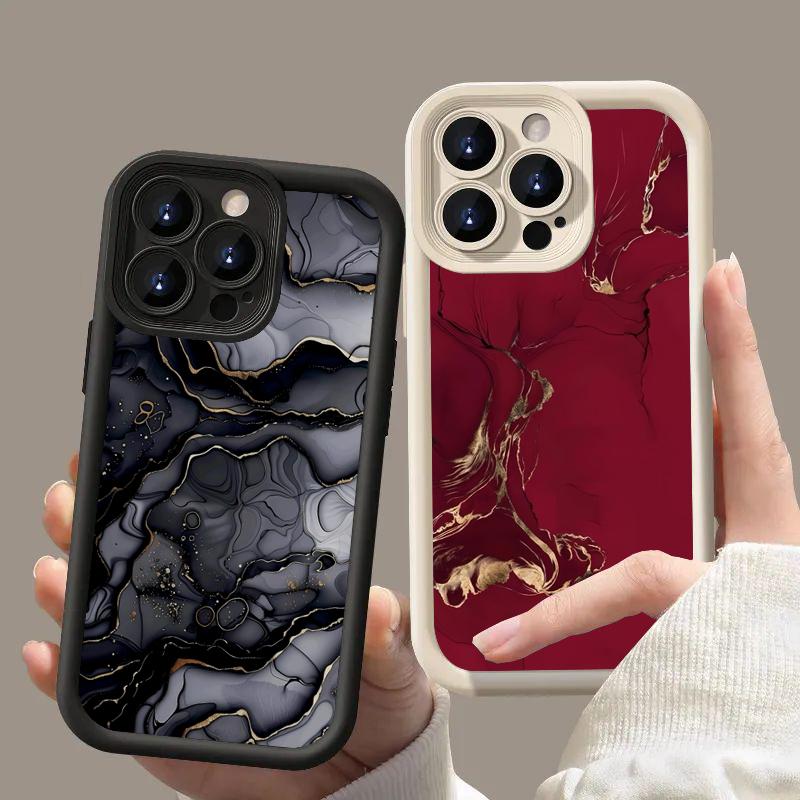 Wine Red Design Texture Marble Soft Case For Samsung Galaxy A06 A26 A34 A36 A33 A25 A16 S25 Ultra S24 FE S23 S22 S21 Plus Cover