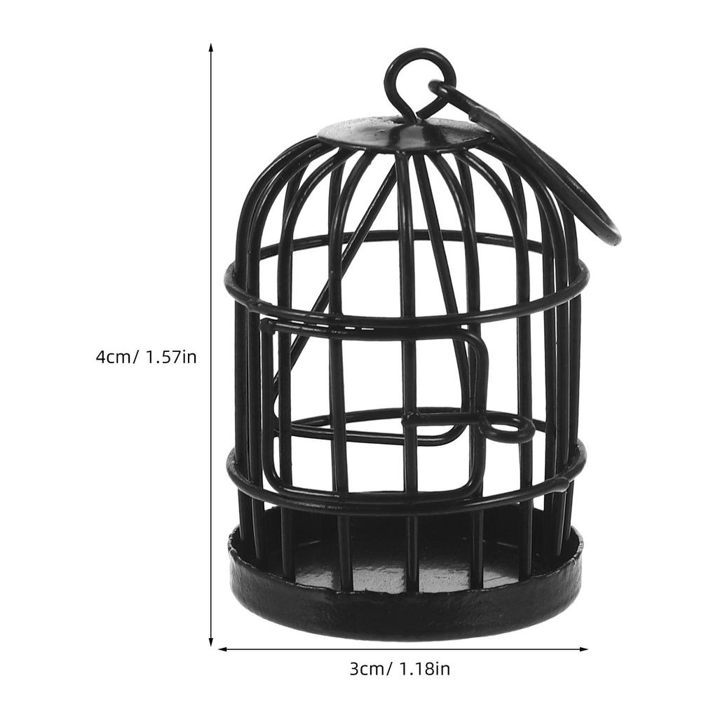 Miniature Iron Birdcage Vintage Hanging Decoration Compact Small Birdcage for Bonsai Micro Landscape Garden Ornament