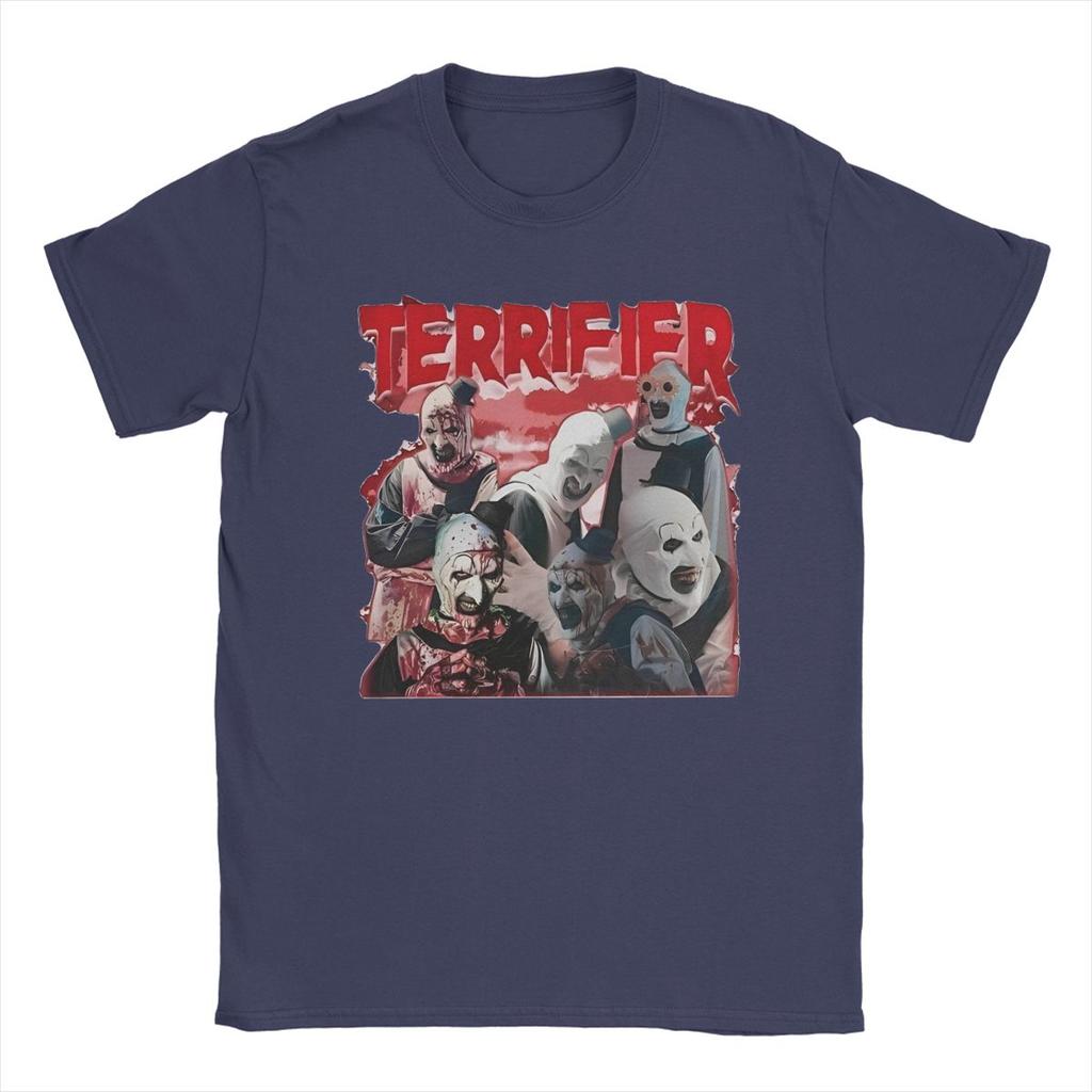 Men's Terrifier Horror Clown Movie Art T Shirt Halloween 100% Cotton Clothing Creative Short Sleeve Round Collar Tees T-Shirt