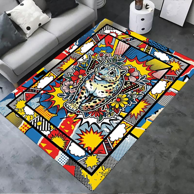 2025 New Snow Leopard Animal Carpet Rug for Living Room Bedroom Home Sofa Decoration,Kids play Non-slip Floor Mat111