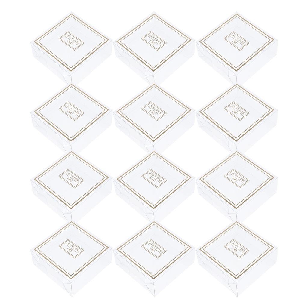 12Pcs Clear Favor Boxes Candy Boxes Packaging Party Wedding Transparent Plastic Treat Box Bridal Shower Crisp Packaging Box