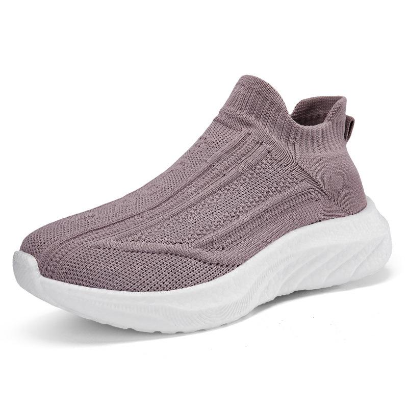 New casual sports shoes men's shoes light running shoes soft-soled lazy shoes couple flying knitting one-pedal women's shoes