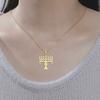 Chanukah Menorah Necklace Religious Jerusalem Temple Hanukkah Shammash Pendant Stainless Steel Judaica Jewelry