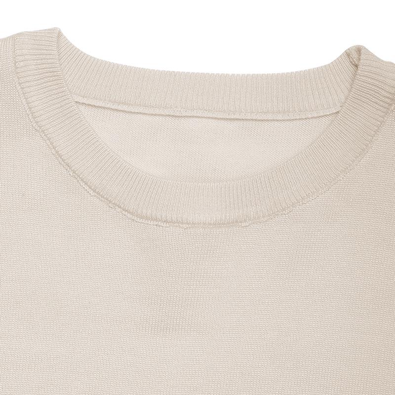 European-American Casual Round Neck Solid Color Sweater - 2025 Collection