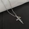 Versatile Crucifix Pendant Chain Rose Detailing Adjustable Necklace for Everyday Outfits Religious Accessory Jewelry