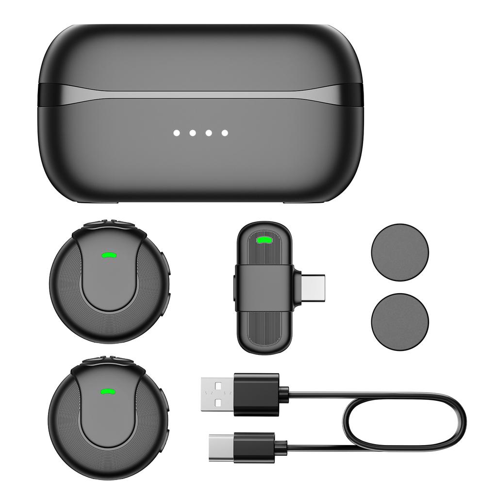 Wireless Lavalier Microphone S10 OEM ODM Custom Logo Professional Recording Noise Canceling