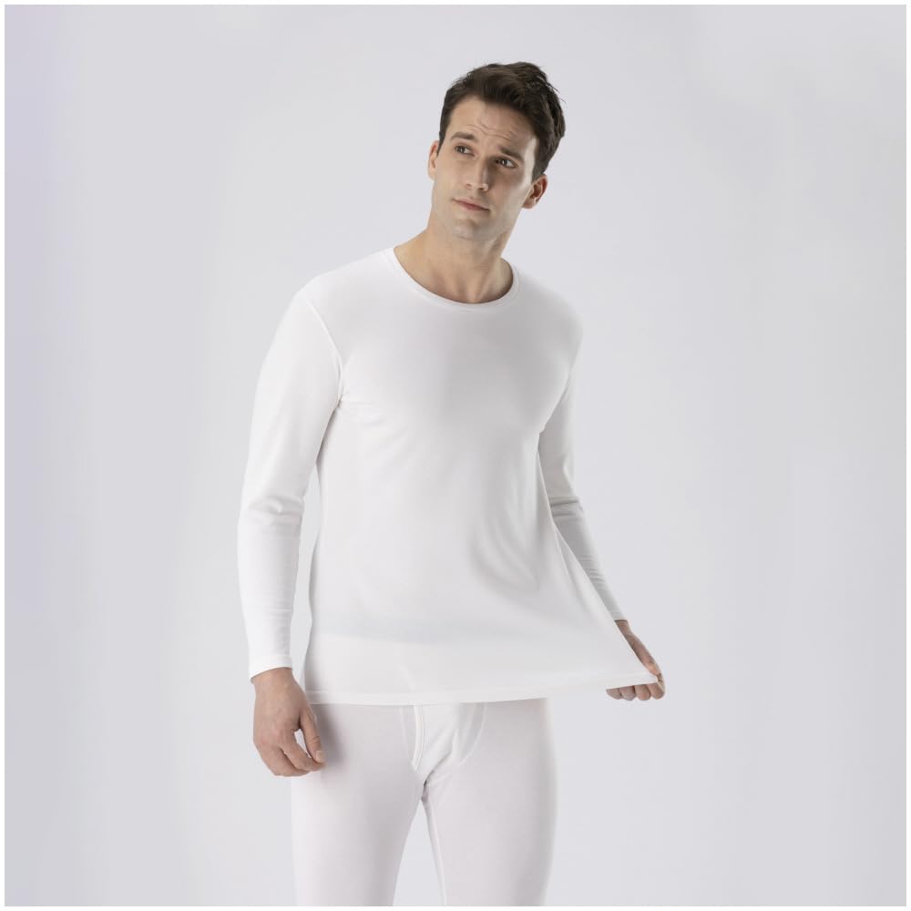 Mizuno Breath Thermo Lightweight for Daily Crew Neck Long Sleeve Size M Underwear, Heat-Generating Innerwear, Use, Shirt, Men's, Off-White, (C2JAA611)