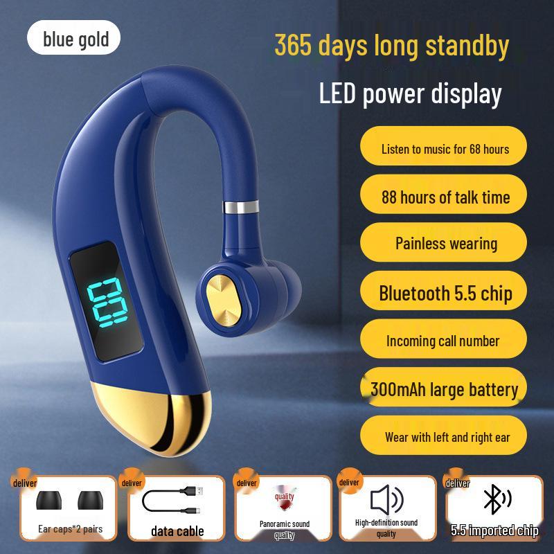 

V15 In-ear Bluetooth 5.2 Headset: Low Power, Long Battery, Digital Display