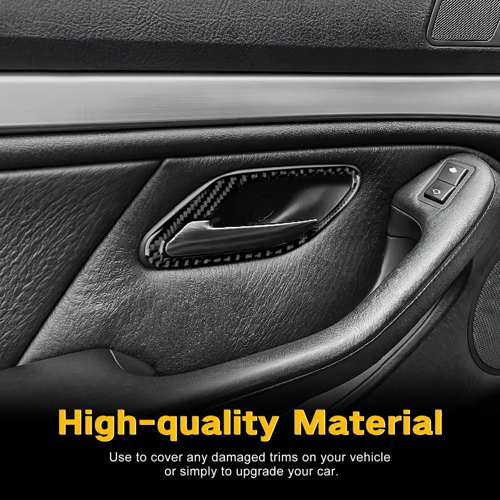 Carbon Fiber Door Handle Frame Cover Trim for BMW E39 1998-2003 Interior Sticker