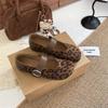 2025 Autumn Leopard Print Soft Leather Mary Janes: Comfortable, Versatile, Retro Low-Cut Shoes for Women