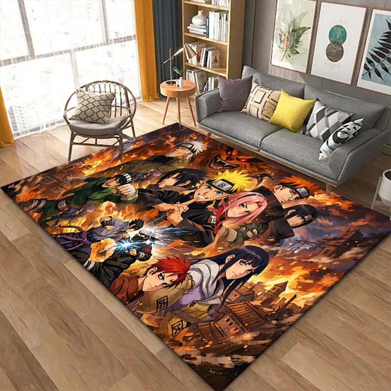 Naruto Populární Koberec pro Obývací Pokoj Ložnici Domácí Dekorace Pohovky, Dětská Protiskluzová Podlahová Rohožka