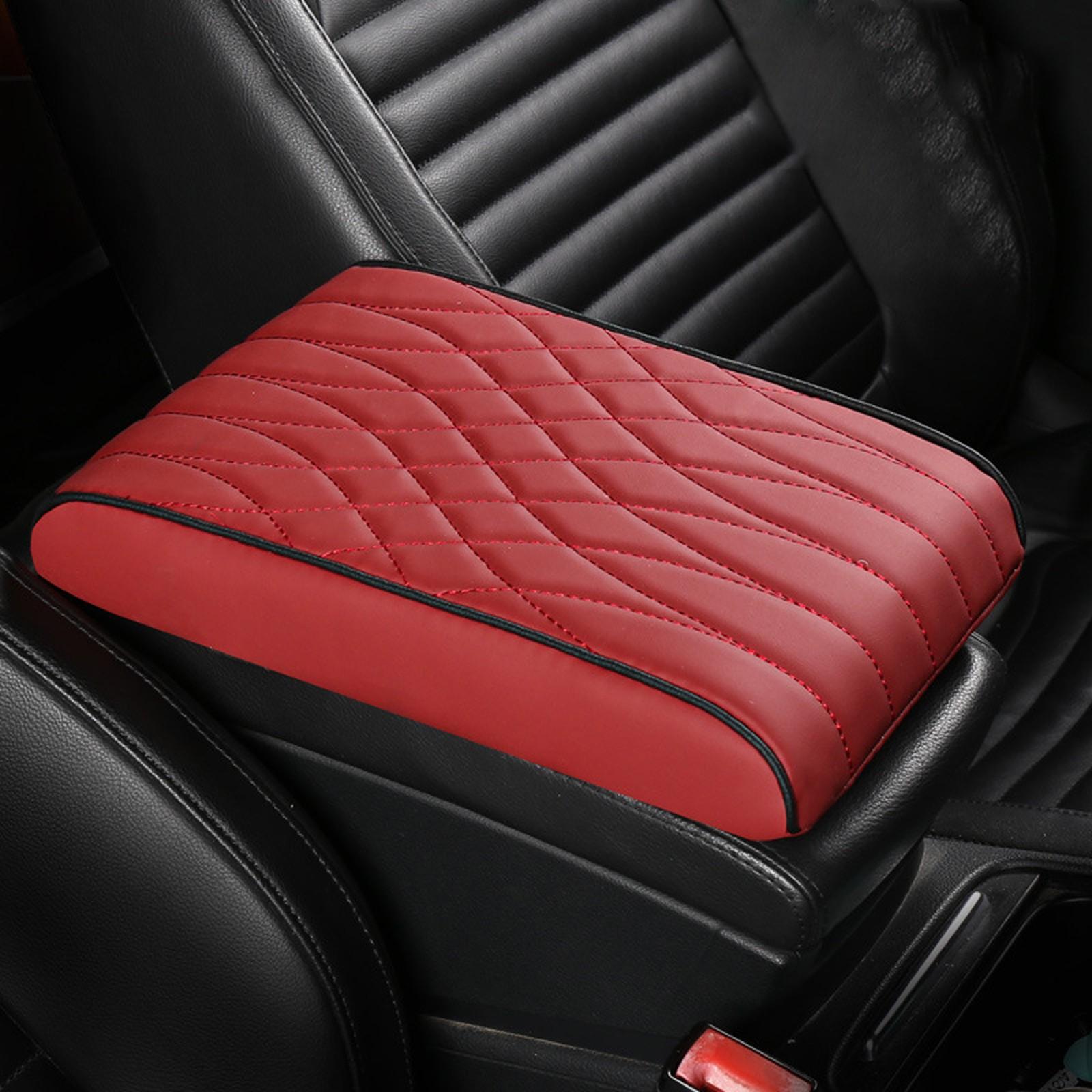 

Upgraded Universal Style Memory Cotton Car Armrest Box Pad, Leather Car Armrest Cushion Center Console Cover Pad, Universal Vehicle Seat Box Cushion One Size червоний