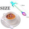 Cat Spoon Coffee Teaspoon, PBIEHSR Stainless Steel Hanging Cup Tea Spoon Two Different Lengths Dessert Scoop for Stirring Drink Mixing Milkshake Jam,