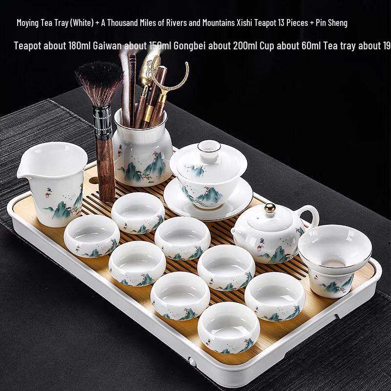 

Премиальный Кунг-фу чайный набор из белого фарфора Дэхуа