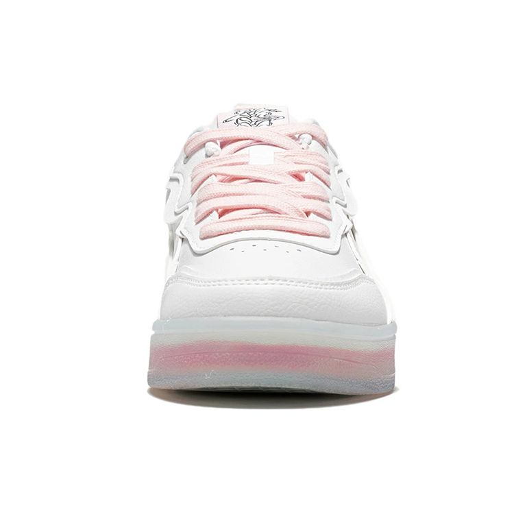 Li Ning Disney X  Collaboration Series Non-Slip Durable Low-Top Skate Shoes Women Sneaker White Pink AGCS020-3