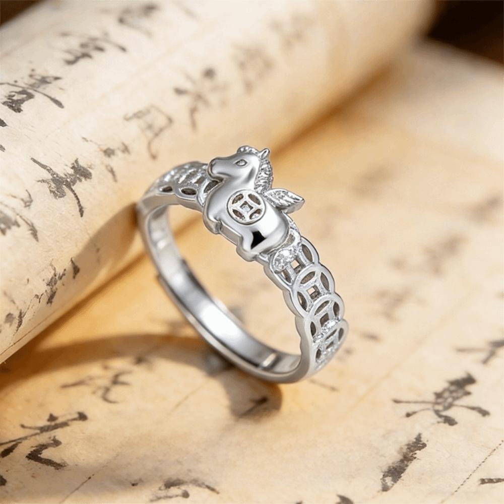 

New Golden Year Money Ring Open Sle Adjustable Finger Rings Simple Finger Circle Jewelry Gift серебряный