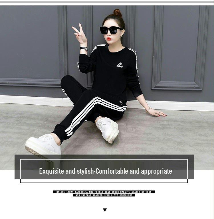 Women's Plus Size Sporty Two-Piece Set, Fashionable European & American Style 2025.