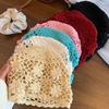 Weave Crochet Flower Hat Handmade Beanies Cap Ethnic Knit Basin Caps  Girls