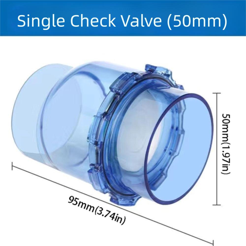 

50mm Flap Check Valve UPVC Material Transparent Design Non-return Valve Anti-backflow Movable Valve Backwash Obstructor