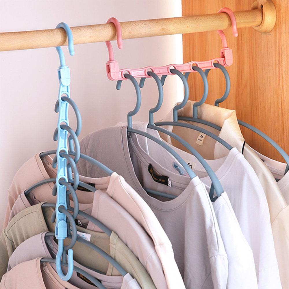 5PCS Space Saver Magic 5-Hole Hanger Hook - Closet Organizer