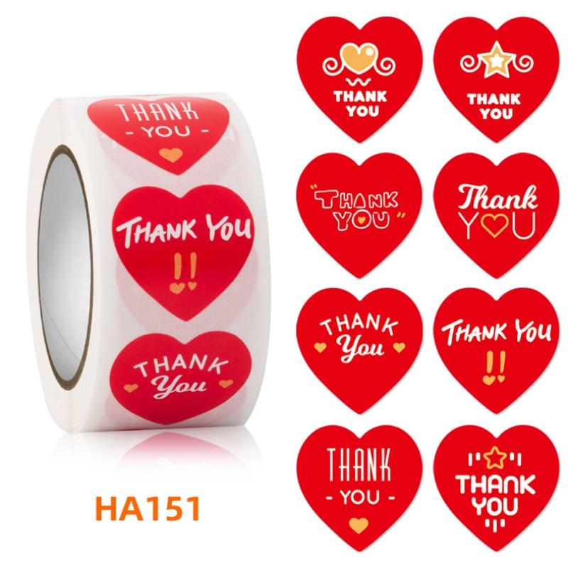 500pcs Thank You Sticker Love Heart-shaped Flower Decorative Sealing Labels Vintage Stickers Gift Scrapbook Supplies