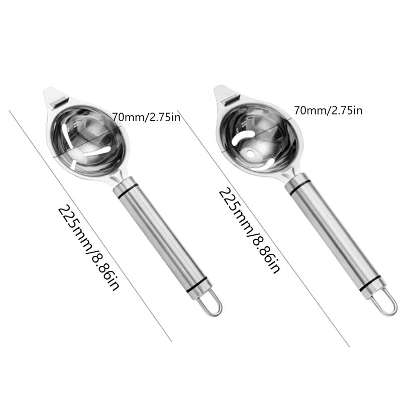 Séparateur de blanc d'œuf Outils en acier inoxydable Filtre à jaune d'œuf Gadgets Accessoires de cuisine Entonnoir de séparation Cuillère Diviseur Ustensiles