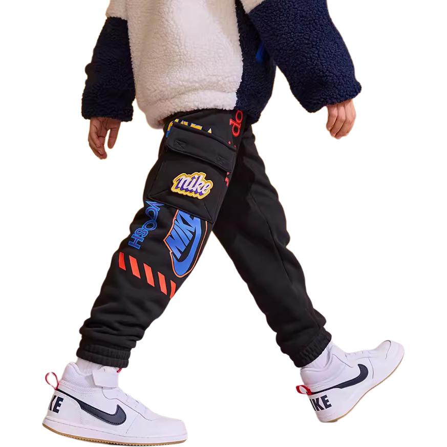 Nike Fleece Soft Comfortable Casual Knitted Sports Pants Kids Bottoms Black DQ3891-010