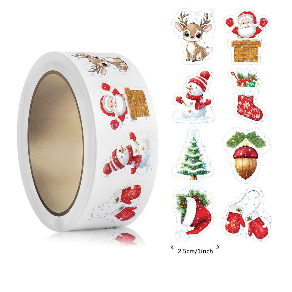 

500pcs Laser Cartoon Christmas Stickers Christmas Gift Wrapping Label Sticker Reward Stickers Scrapbook Stationery,1