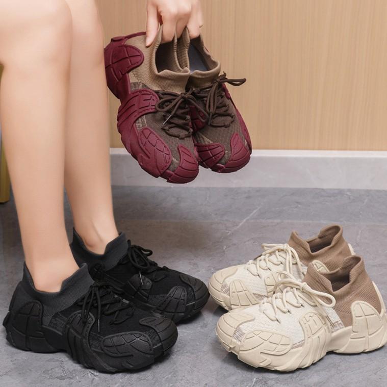 Dad shoes new flying woven shoes student sports shoes fitness running casual shoes lightweight breathable women's shoes