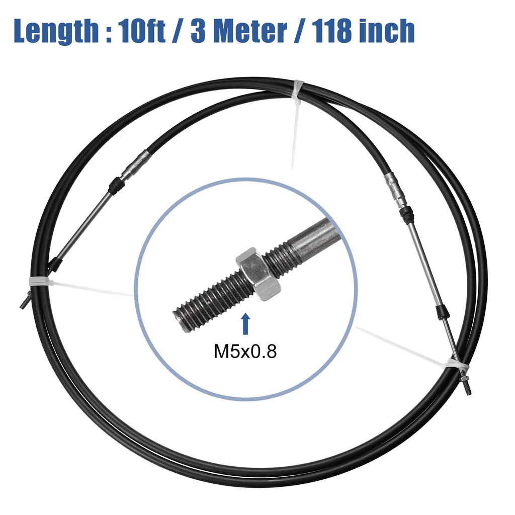 Motoforti 1/2pcs 10ft 13ft 16ft 20ft 24ft Marine Throttle Cable 3300/33C Throttle Shift Remote Control Cable 3M-6M for Yamaha