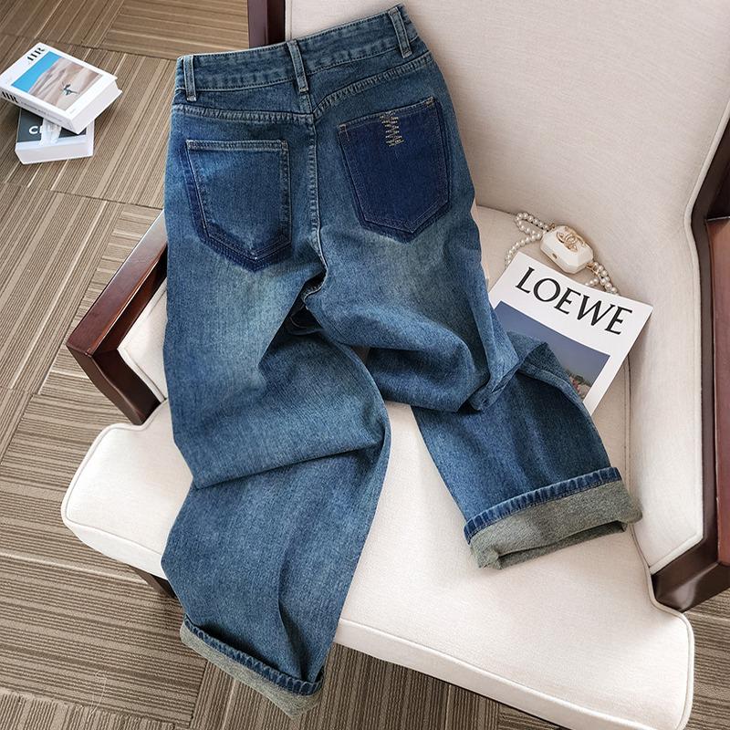 Women s Summer 2024 Trendy High-Waisted Wide-Leg Retro Jeans 3XL