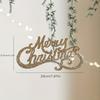 1pcChristmas Merry Hanging Decoration Plastic Red Gold Glitter Hanging Sign Christmas Doorway Garden Store Hanging Text Decorati