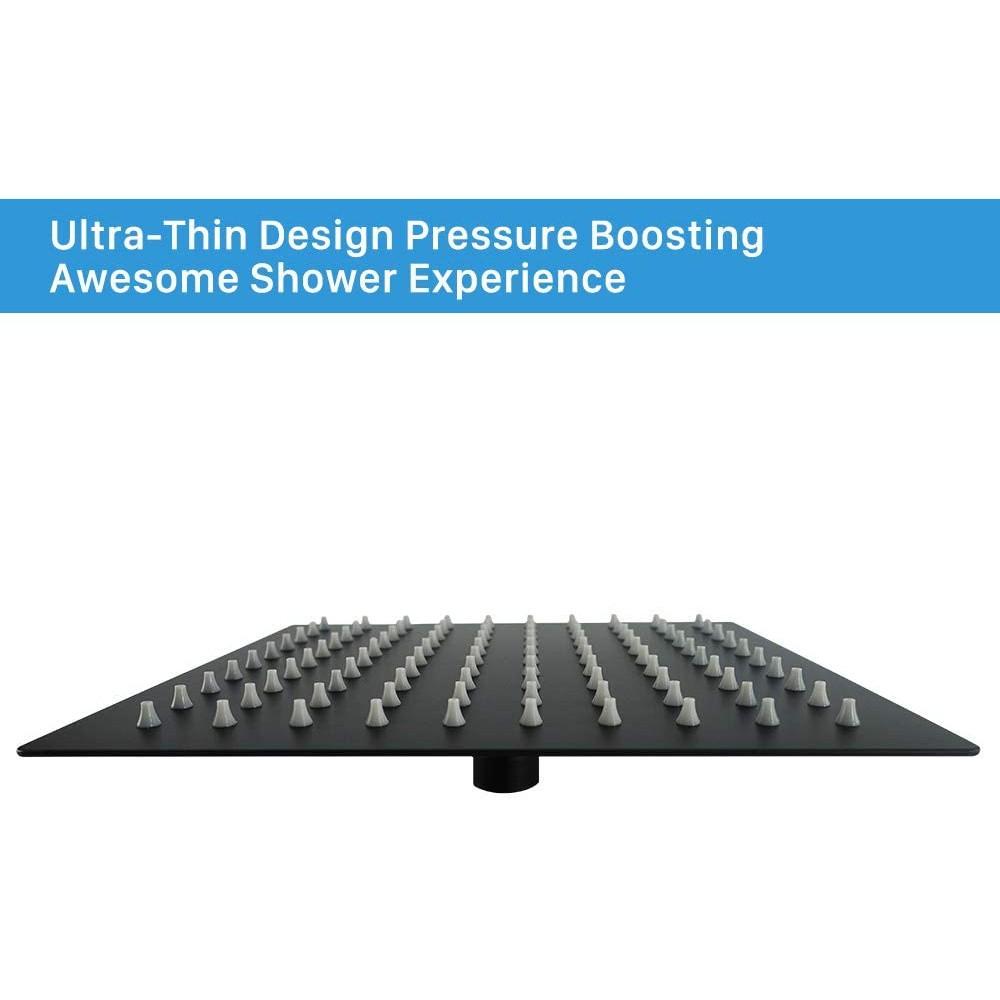 8"/10"/12" 304 Full Body Coverage Shower Set Large Rainfall Black Shower Head Stainless Steel Square Rain ShowerHead