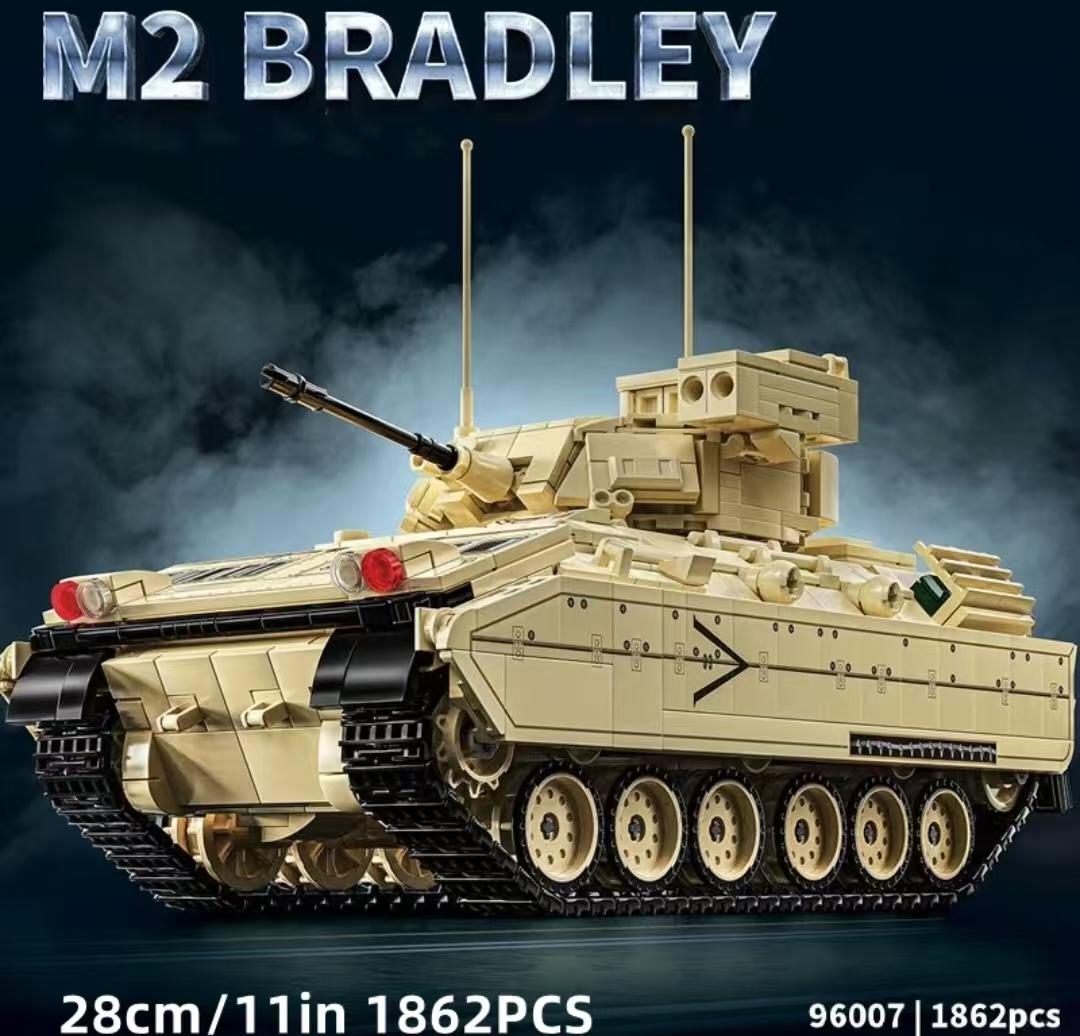 

WW2 Military US Army M2 Bradley Fighting Vehicle Building Blocks Heavy Tracked Armored Cars Bricks Toys Children Gifts 1862Pcs 28CM